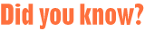 Did you know?